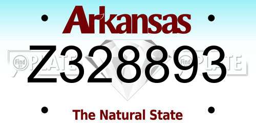 Z328893 Arkansas License Plate