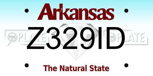 Z329ID Arkansas License Plate