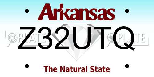 Z32UTQ Arkansas License Plate