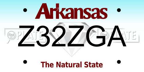 Z32ZGA Arkansas License Plate