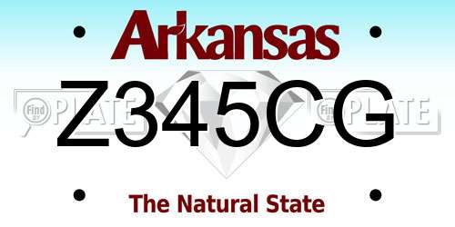 Z345CG Arkansas License Plate