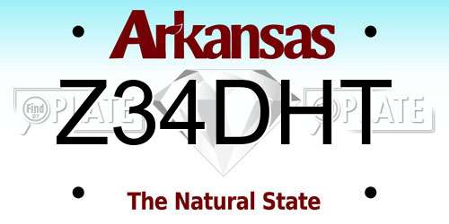Z34DHT Arkansas License Plate
