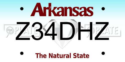Z34DHZ Arkansas License Plate