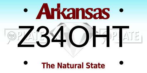 Z34OHT Arkansas License Plate
