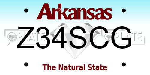 Z34SCG Arkansas License Plate