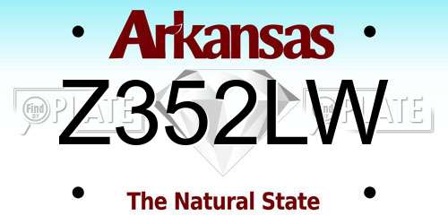 Z352LW Arkansas License Plate