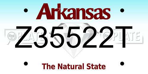 Z35522T Arkansas License Plate