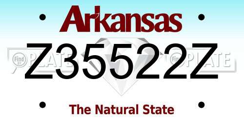 Z35522Z Arkansas License Plate