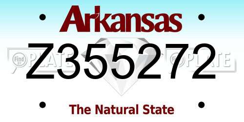Z355272 Arkansas License Plate