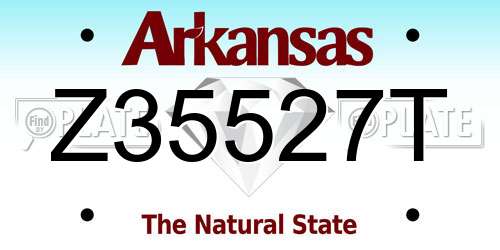 Z35527T Arkansas License Plate