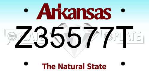 Z35577T Arkansas License Plate