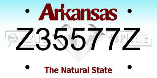 Z35577Z Arkansas License Plate