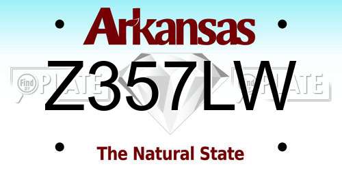 Z357LW Arkansas License Plate