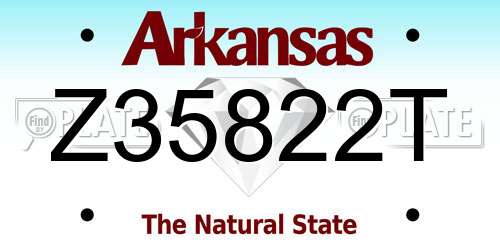 Z35822T Arkansas License Plate