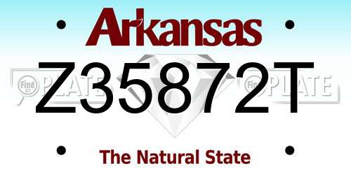 Z35872T Arkansas License Plate