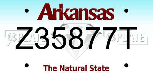 Z35877T Arkansas License Plate
