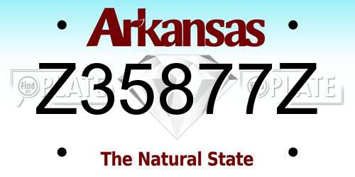 Z35877Z Arkansas License Plate