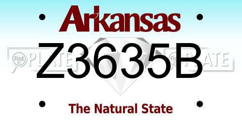 Z3635B Arkansas License Plate