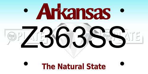 Z363SS Arkansas License Plate