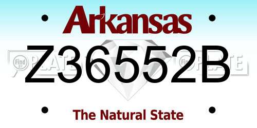 Z36552B Arkansas License Plate