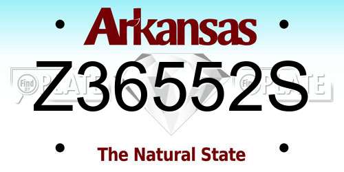 Z36552S Arkansas License Plate