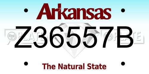 Z36557B Arkansas License Plate