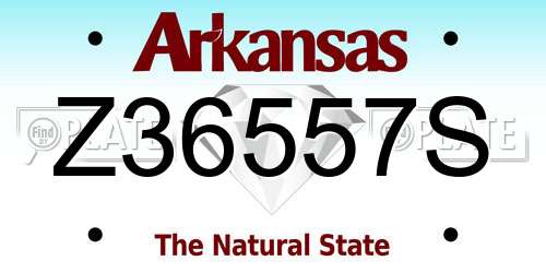 Z36557S Arkansas License Plate