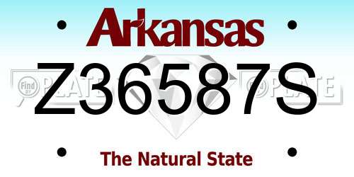 Z36587S Arkansas License Plate