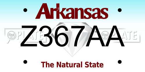 Z367AA Arkansas License Plate