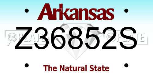 Z36852S Arkansas License Plate