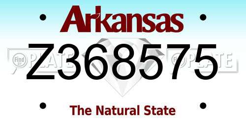 Z368575 Arkansas License Plate