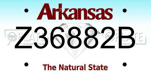 Z36882B Arkansas License Plate