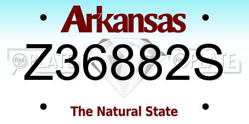 Z36882S Arkansas License Plate