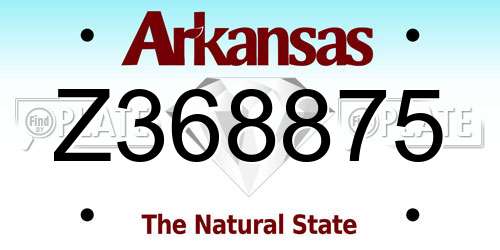 Z368875 Arkansas License Plate