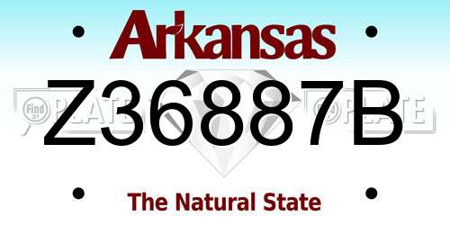 Z36887B Arkansas License Plate