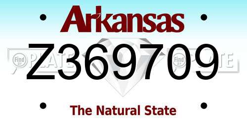 Z369709 Arkansas License Plate