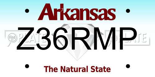 Z36RMP Arkansas License Plate