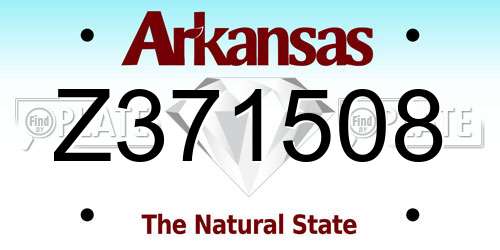 Z371508 Arkansas License Plate