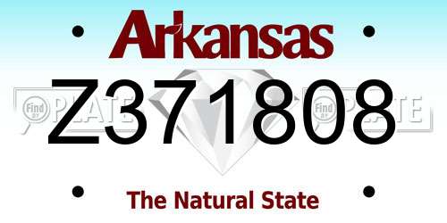 Z371808 Arkansas License Plate