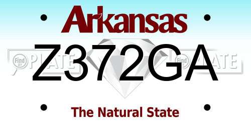 Z372GA Arkansas License Plate