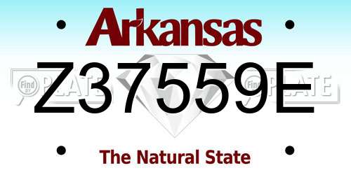 Z37559E Arkansas License Plate