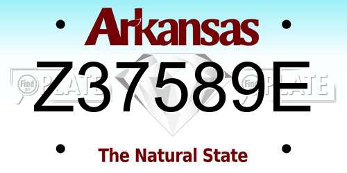 Z37589E Arkansas License Plate