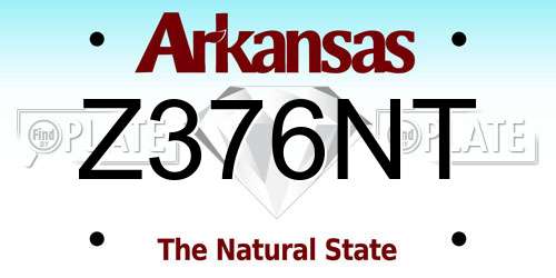 Z376NT Arkansas License Plate