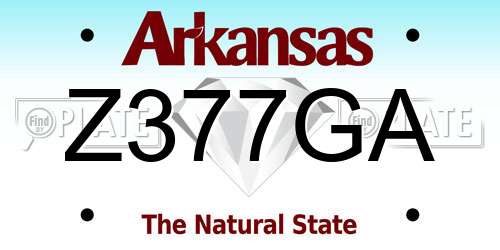 Z377GA Arkansas License Plate