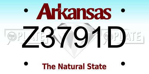 Z3791D Arkansas License Plate