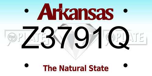 Z3791Q Arkansas License Plate