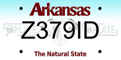Z379ID Arkansas License Plate