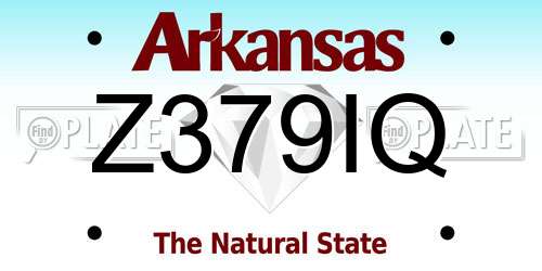 Z379IQ Arkansas License Plate