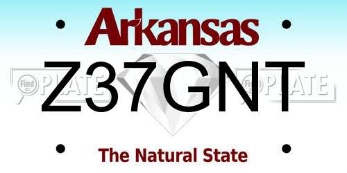 Z37GNT Arkansas License Plate