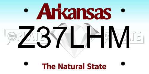 Z37LHM Arkansas License Plate